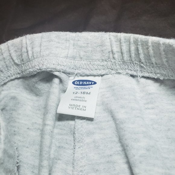 Leggings Old Navy Floral Design Lightweight Elastic Waist Grey Pink 12-18 Months - Picture 8 of 8